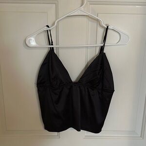 Black Satin Camisole Top